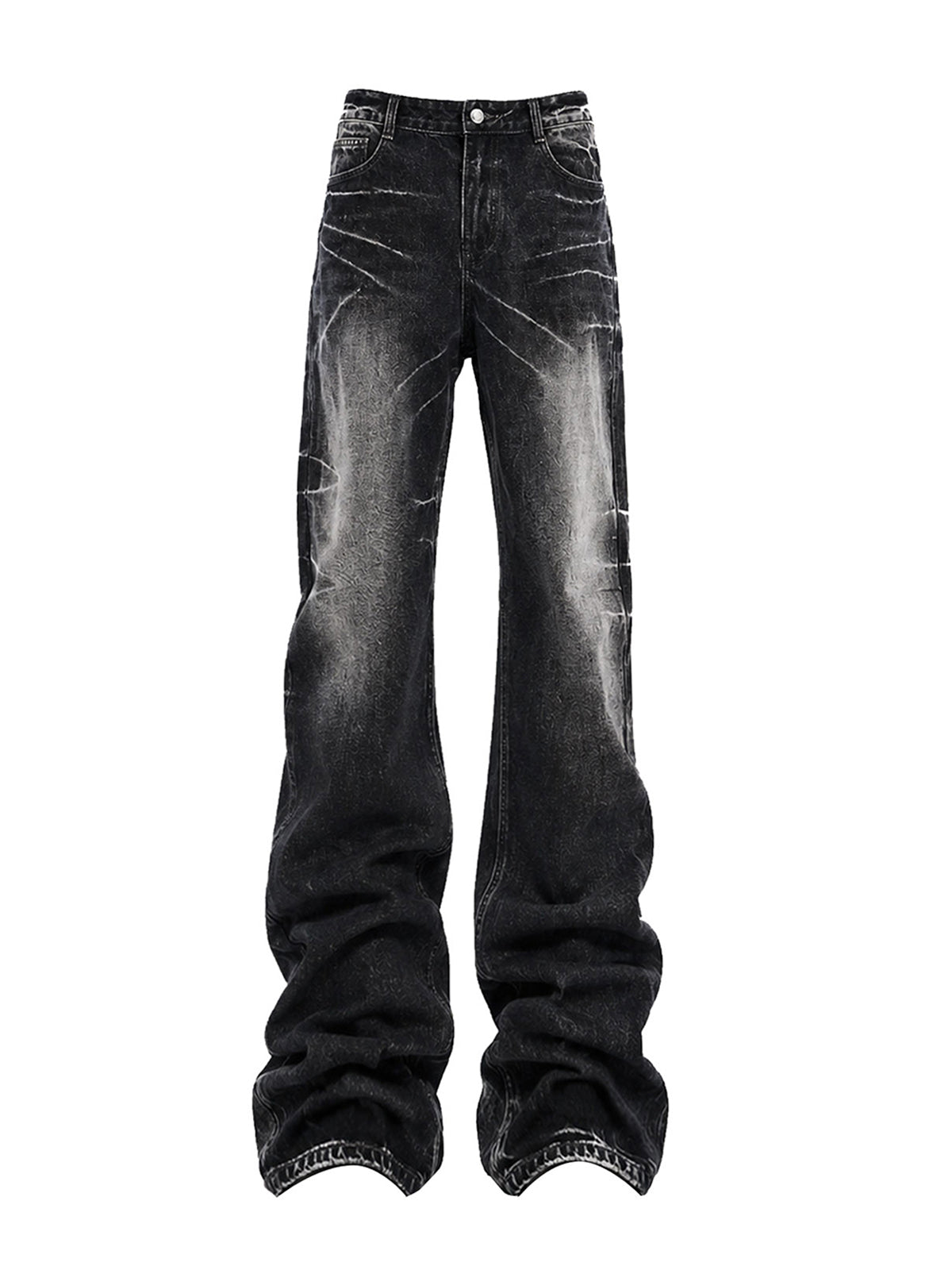 CRACKED WING EMBROIDERED JEANS