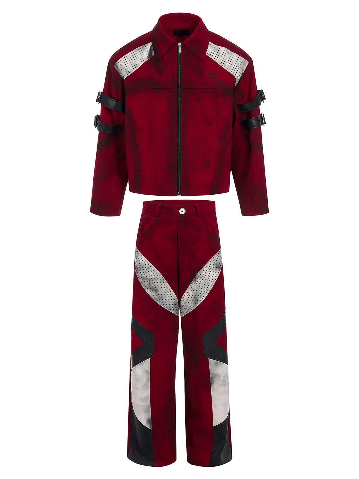 DISTRESSED RED CYBER-MOTO SET