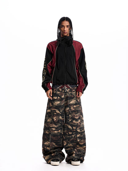 EMBROIDERED MESH HOODED JACKET