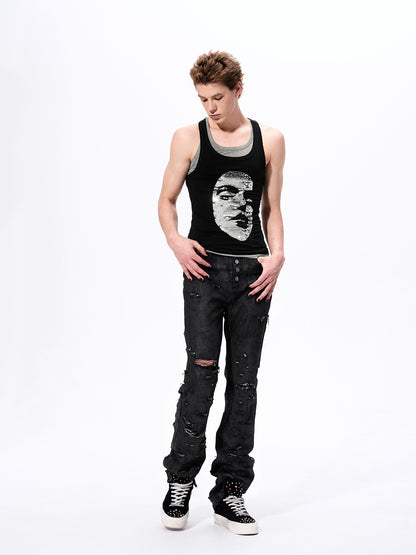 SEQUIN FACE LAYERED TANK TOP