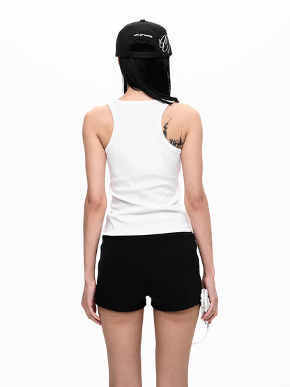 DISTRESSED ANGEL GRAPHIC TANK TOP