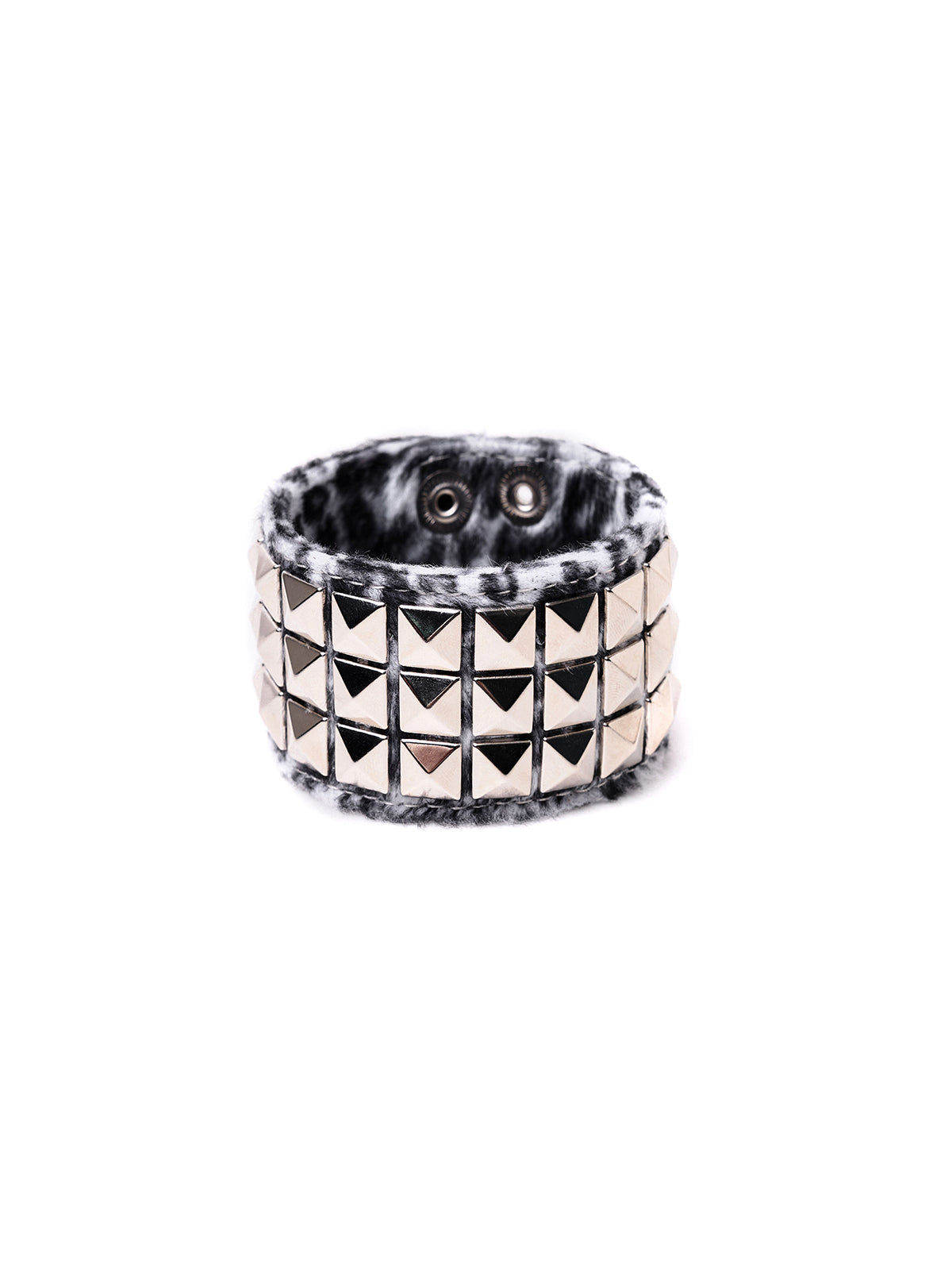 STUDDED FAUX FUR WRIST CUFF