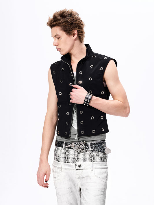 GROMMET ZIP-UP VEST