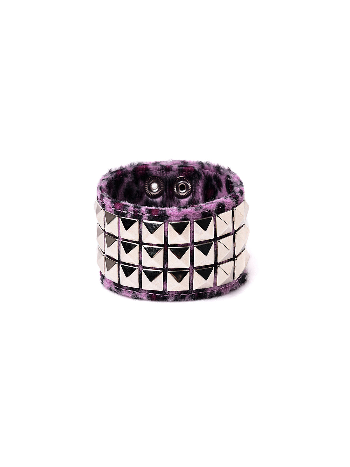 STUDDED FAUX FUR WRIST CUFF