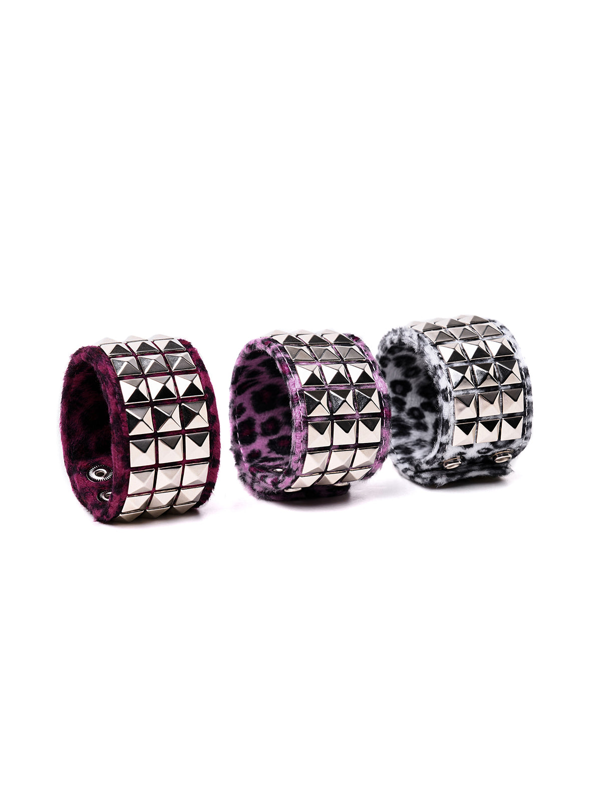 STUDDED FAUX FUR WRIST CUFF