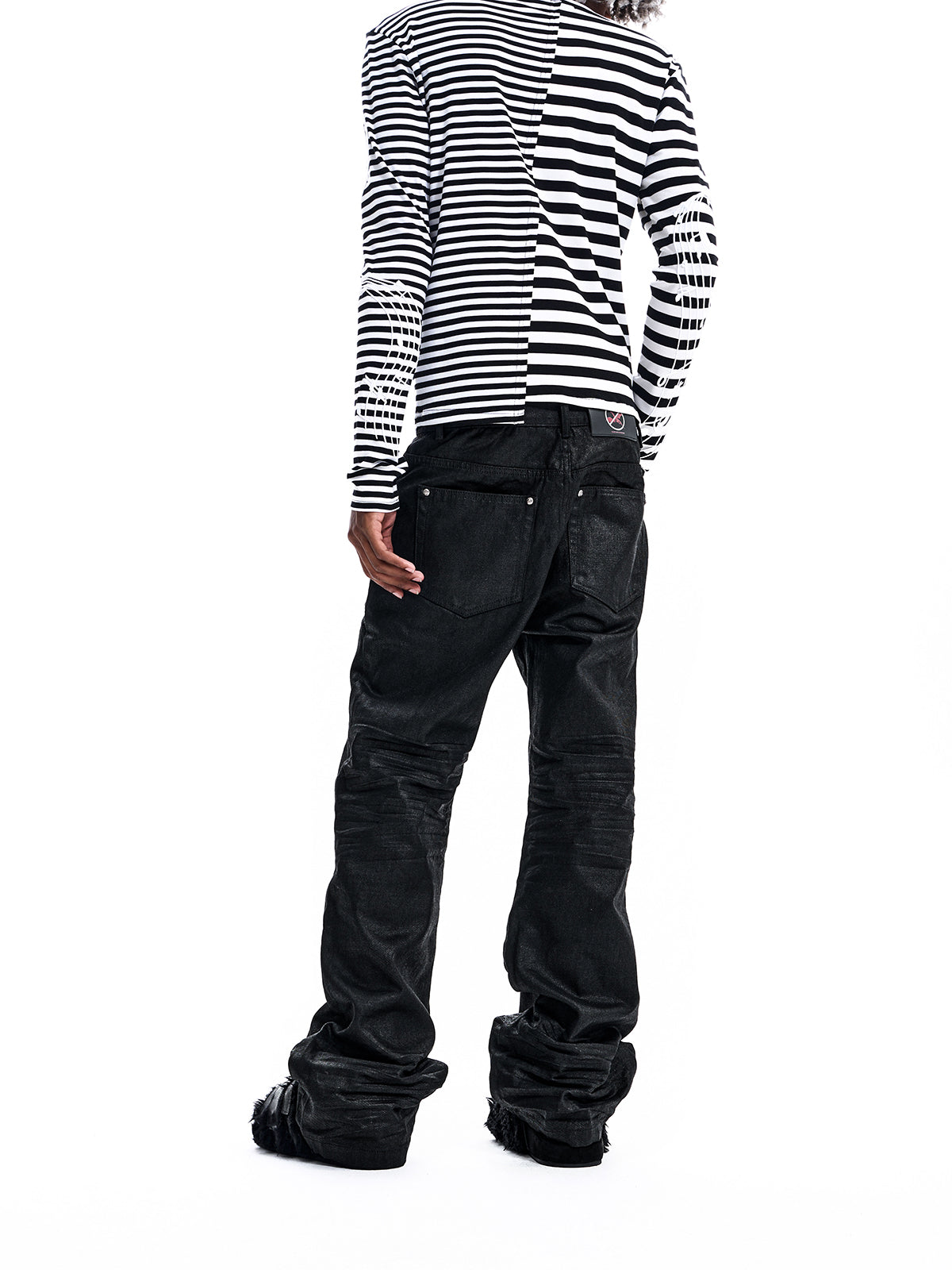 WAXED RIPPLE STACKED JEANS